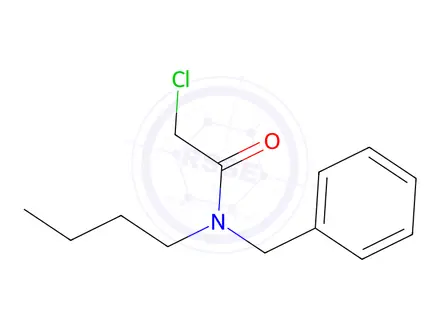 Chemical structure of n-benzyl-n-butyl-2-chloroacetamide