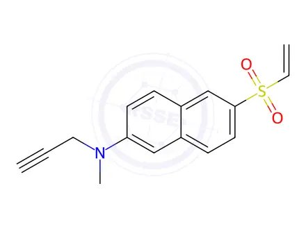 Chemical structure of 2-Naphthalenamine, 6-(ethenylsulfonyl)-N-methyl-N-2-propyn-1-yl-