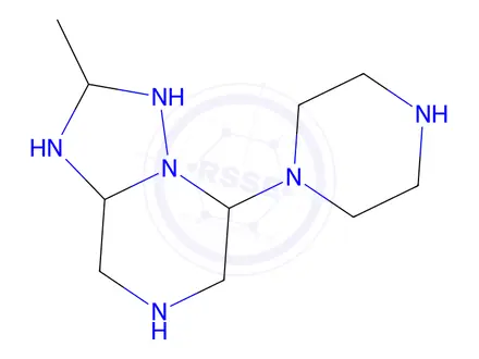 Chemical structure of 1-{2-methyl-[1,2,4]triazolo[1,5-a]pyrazin-5-yl}piperazine