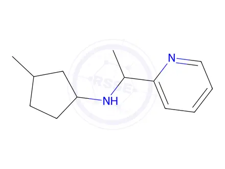 Chemical structure of 3-Methyl-N-(1-(pyridin-2-yl)ethyl)cyclopentan-1-amine