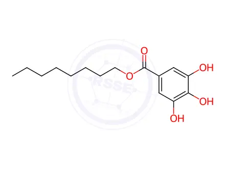 Chemical structure of Octyl gallate
