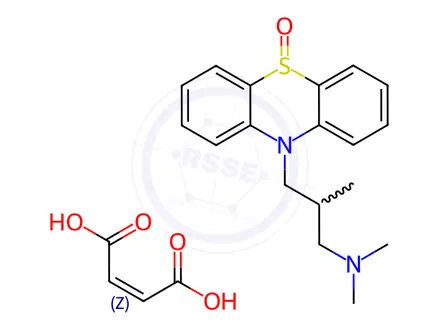 Chemical structure of 10-(3-Dimethylamino-2-methylpropyl)phenothiazine-5-oxide maleate