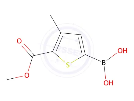 Chemical structure of (5-(Methoxycarbonyl)-4-methylthiophen-2-yl)boronic acid