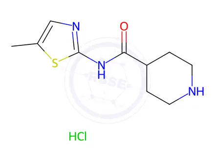 Chemical structure of N-(5-Methyl-1,3-thiazol-2-yl)piperidine-4-carboxamide Hydrochloride