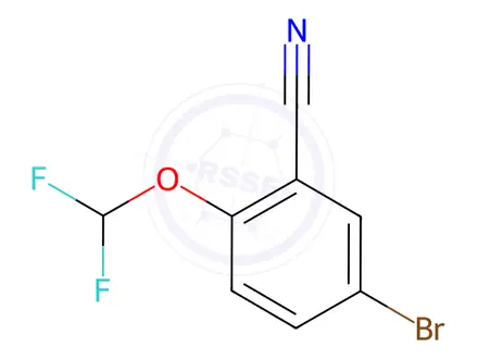 Chemical structure of Benzonitrile, 5-bromo-2-(difluoromethoxy)-