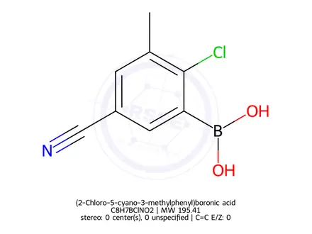Chemical structure of (2-Chloro-5-cyano-3-methylphenyl)boronic acid