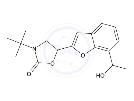 Chemical structure of 3-Tert-Butyl-5-[7-(Hydroxyethyl)-2-benzofuranyl]-2-oxazolidinone(Mixture of Diastereomers)