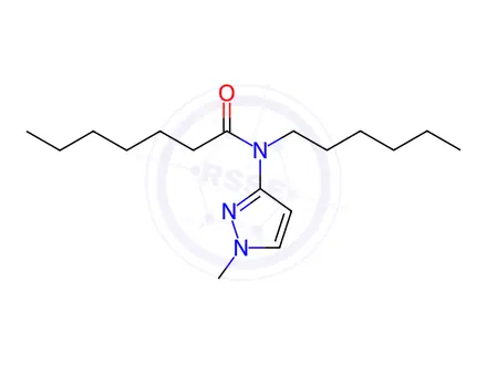 Chemical structure of N-Hexyl-N-(1-methyl-1H-pyrazol-3-yl)heptanamide