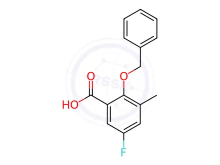 Chemical structure of Benzoic acid, 5-fluoro-3-methyl-2-(phenylmethoxy)-