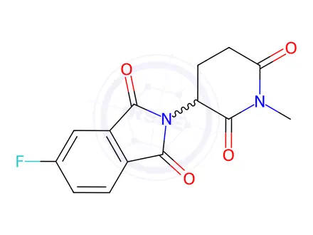 Chemical structure of 5-Fluoro-2-(1-methyl-2,6-dioxopiperidin-3-yl)isoindoline-1,3-dione