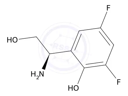Chemical structure of (r)-2-(1-Amino-2-hydroxyethyl)-4,6-difluorophenol