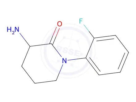 Chemical structure of 3-amino-1-(2-fluorophenyl)piperidin-2-one
