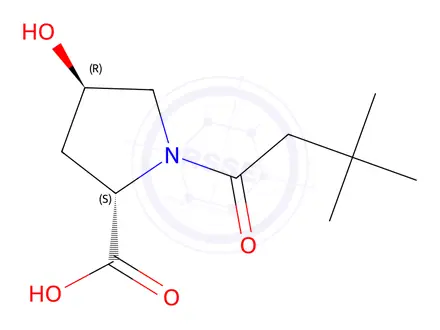 Chemical structure of (2S,4R)-1-(3,3-Dimethylbutanoyl)-4-hydroxypyrrolidine-2-carboxylic acid
