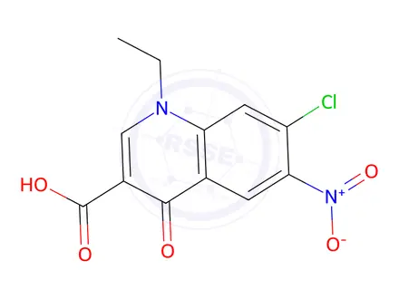 Chemical structure of 7-Chloro-1-ethyl-6-nitro-4-oxo-1,4-dihydroquinoline-3-carboxylic acid