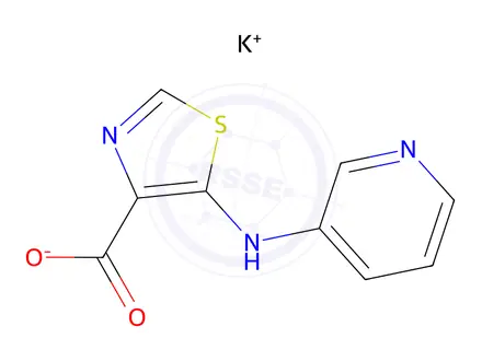 Chemical structure of potassium 5-[(pyridin-3-yl)amino]-1,3-thiazole-4-carboxylate