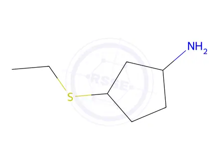 Chemical structure of 3-(ethylsulfanyl)cyclopentan-1-amine