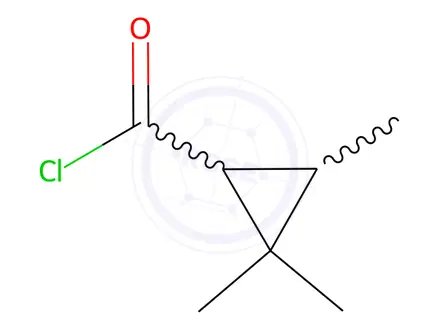 Chemical structure of Cyclopropanecarbonyl chloride, 2,2,3-trimethyl-(9CI)