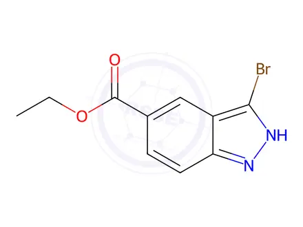 Chemical structure of ethyl 3-bromo-1H-indazole-5-carboxylate