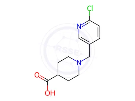 Chemical structure of 1-[(6-Chloropyridin-3-yl)methyl]piperidine-4-carboxylic acid