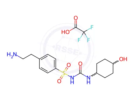 Chemical structure of 1-[4-(2-Aminoethylphenyl)sulfonyl]-3-(trans-4-hydroxycyclohexyl)urea Trifluoroacetic Acid Salt
