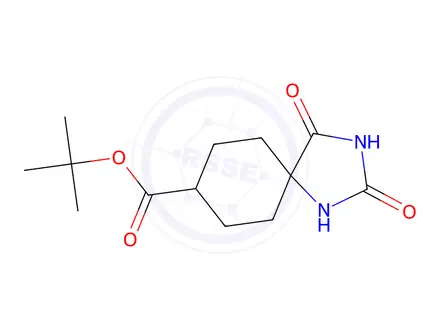 Chemical structure of 2,4-Dioxo-1,3-diaza-spiro[4.5]decane-8-carboxylic acid tert-butyl ester