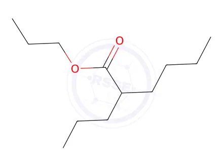 Chemical structure of 2-​Propyl-​propyl Ester Hexanoic Acid