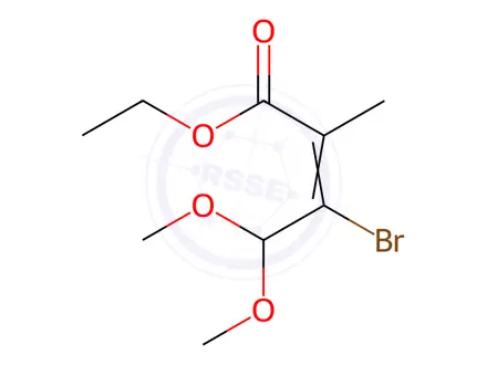 Chemical structure of Ethyl 3-bromo-4,4-dimethoxy-2-methylbut-2-enoate
