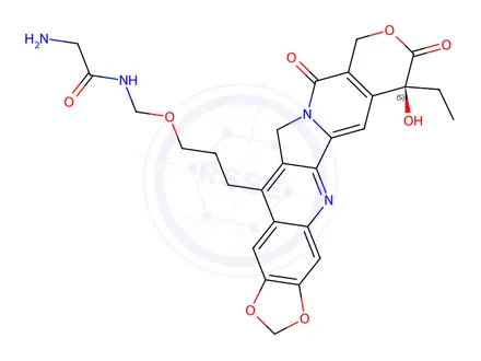 Chemical structure of FL118-C3-O-C-amide-C-NH2