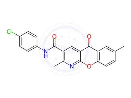 Chemical structure of N-(4-chlorophenyl)-2,7-dimethyl-5-oxo-5H-chromeno[2,3-b]pyridine-3-carboxamide