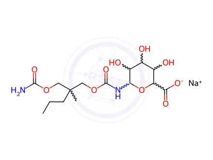 Chemical structure of Meprobamate-beta-D-Glucuronide Sodium