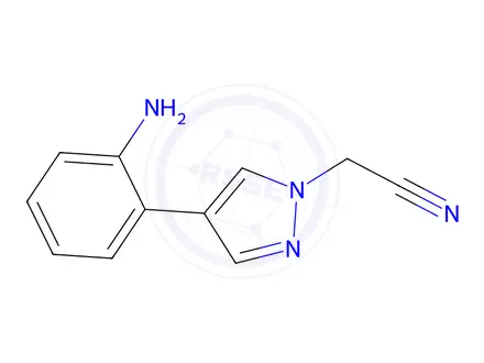 Chemical structure of 2-(4-(2-Aminophenyl)-1h-pyrazol-1-yl)acetonitrile
