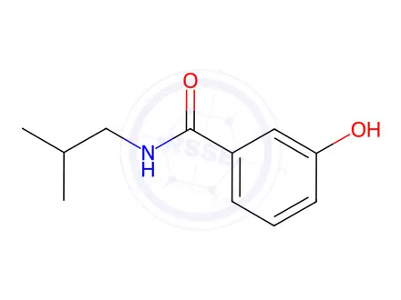 Chemical structure of Benzamide, 3-hydroxy-N-(2-methylpropyl)-