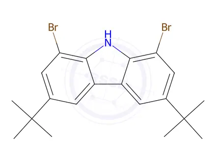 Chemical structure of 1,8-Dibromo-3,6-di-tert-butyl-9H-carbazole