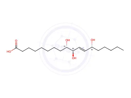 Chemical structure of (9S,10R,13R,E)-9,10,13-Trihydroxyoctadec-11-enoic Acid