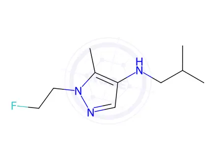 Chemical structure of 1-(2-fluoroethyl)-N-isobutyl-5-methyl-1H-pyrazol-4-amine