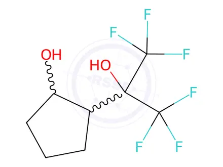 Chemical structure of 2-(1,1,1,3,3,3-Hexafluoro-2-hydroxypropan-2-yl) cyclopentanol