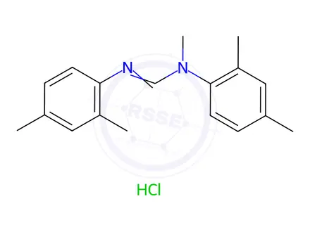Chemical structure of N,N'-Bis(2,4-xylyl)-N-methylformamidine Hydrochloride
