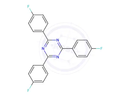 Chemical structure of 2,4,6-tris(4-fluorophenyl)-1,3,5-triazine