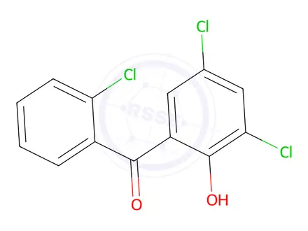 Chemical structure of 2-Hydroxy-2',3,5-trichlorobenzophenone