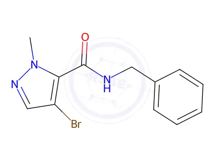 Chemical structure of N-benzyl-4-bromo-1-methyl-1H-pyrazole-5-carboxamide