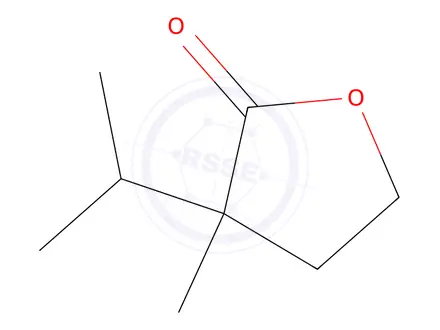Chemical structure of alpha-isopropyl-alpha-methyl-gamma-butyrolactone