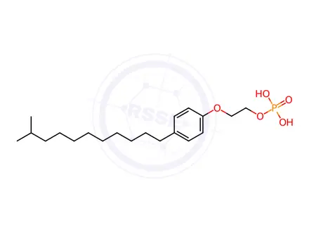 Chemical structure of 2-[4-(10-methylundecyl)phenoxy]ethyl dihydrogen phosphate
