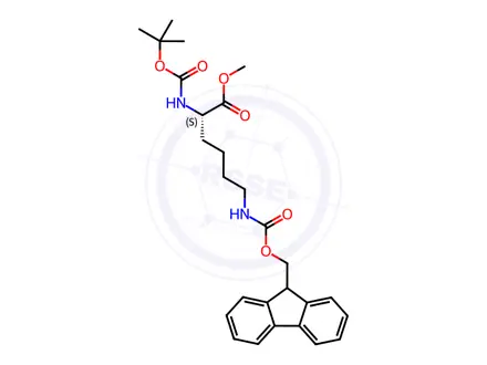 Chemical structure of Boc-Lys(Fmoc)-OMe