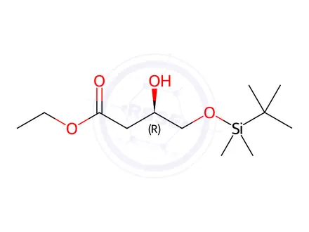 Chemical structure of Ethyl (R)-4-((tert-butyldimethylsilyl)oxy)-3-hydroxybutanoate