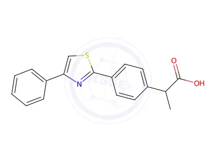 Chemical structure of α-Methyl-4-(4-phenyl-2-thiazolyl)benzeneacetic acid