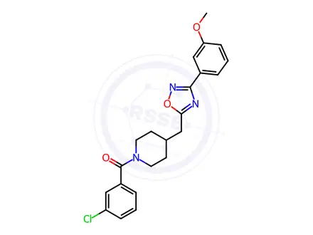 Chemical structure of 1-(3-chlorobenzoyl)-4-{[3-(3-methoxyphenyl)-1,2,4-oxadiazol-5-yl]methyl}piperidine