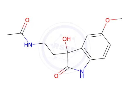 Chemical structure of N-(2-(3-hydroxy-5-methoxy-2-oxoindolin-3-yl)ethyl)acetamide