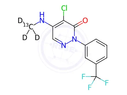Chemical structure of Norflurazon-13C,d3