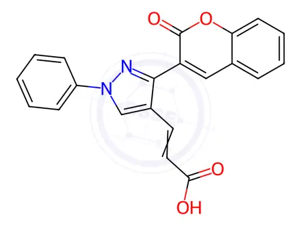Chemical structure of 3-[3-(2-Oxo-2H-chromen-3-yl)-1-phenyl-1H-pyrazol-4-yl]-acrylic acid