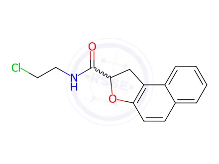 Chemical structure of N-(2-chloroethyl)-1,2-dihydronaphtho[2,1-b]furan-2-carboxamide